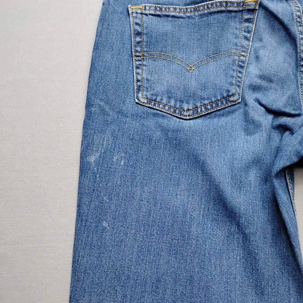 Levis 511 Mens Slim Straight Leg Blue Jeans Medium Wash Distressed Denim
